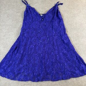Frederick’s of Hollywood Purple Lace Chemise Slip Dress 3X Plus Size Vintage USA
